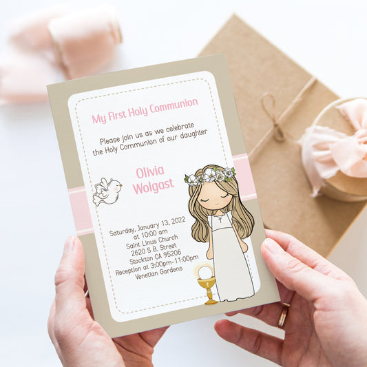 First Communion Invitation • Set of 12 Cards