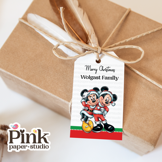 Mickey and Minnie Christmas Tags • Set of 9 Tags