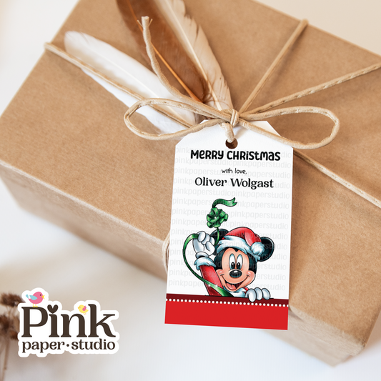 Mickey Mouse Christmas Tags • Set of 9 Tags
