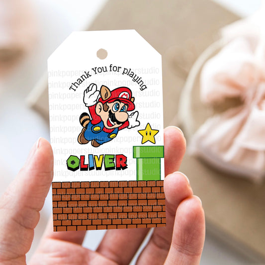 Mario Bros Birthday Tags