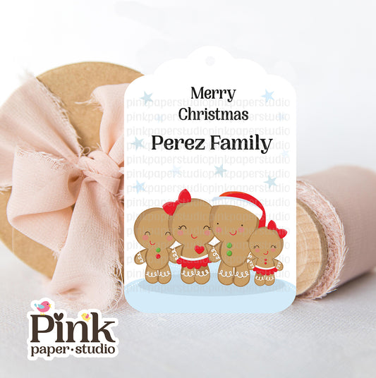 Gingerbread Family Christmas Tags • Set of 9 Tags