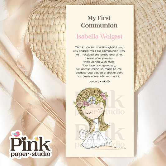 First Holy Communion Favor Cards
