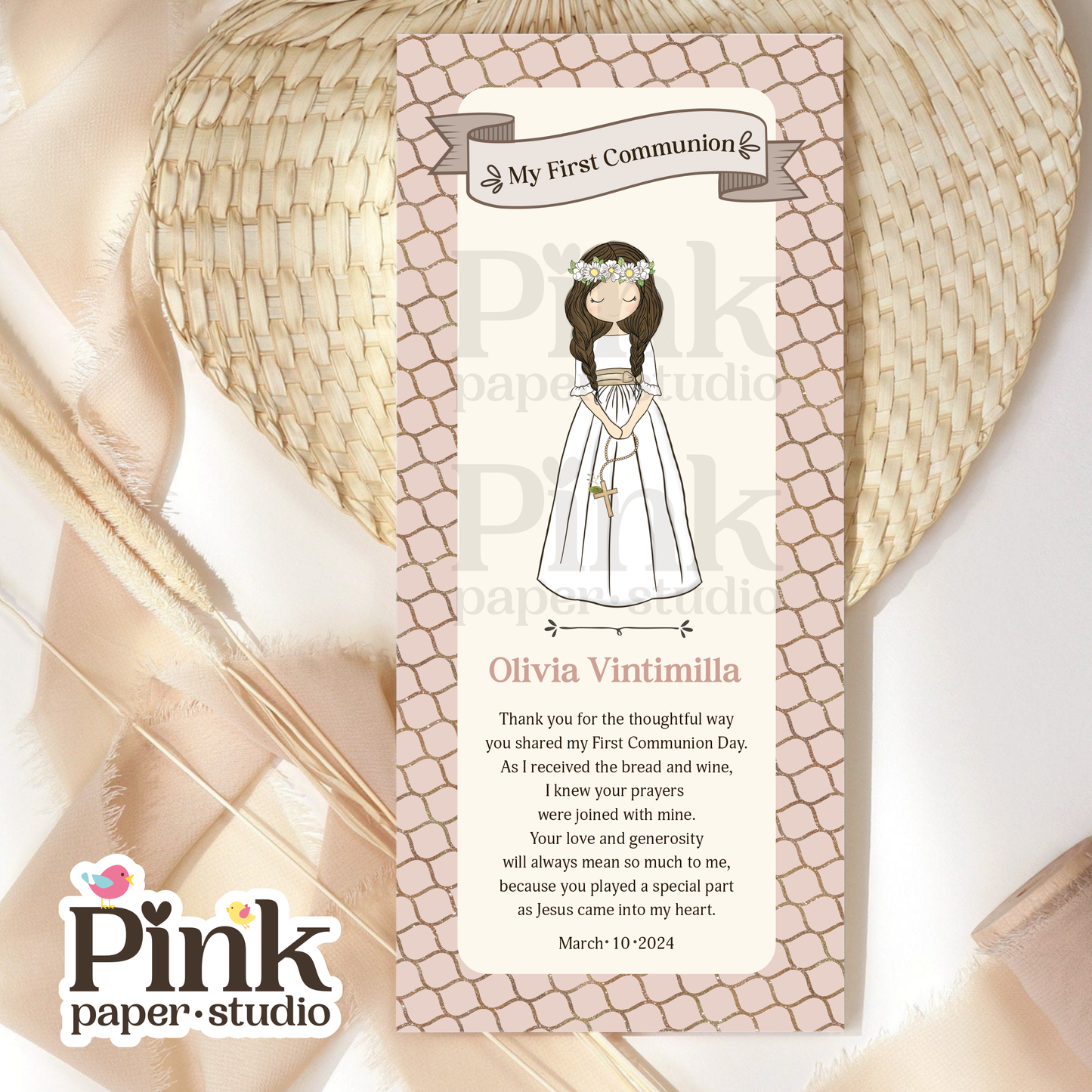 First Holy Communion Favor Cards