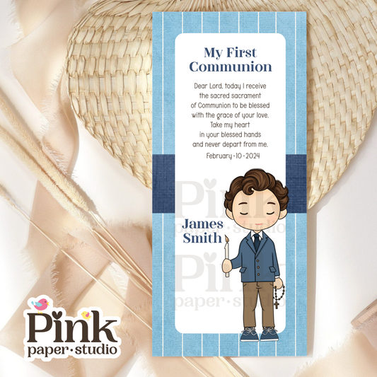 First Holy Communion Favor Cards • First Communion Bookmarks
