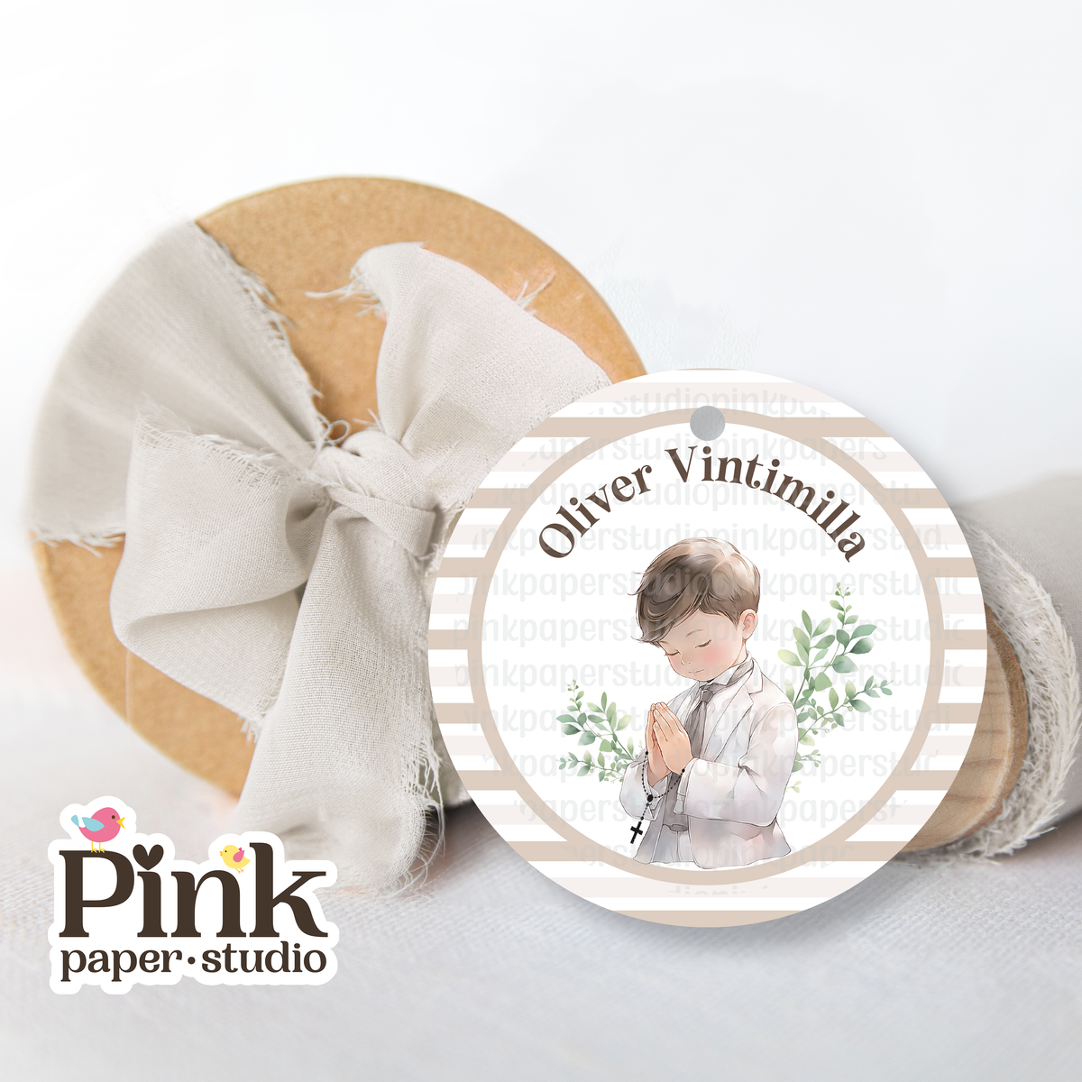 First Communion Tag • First Communion Tags for Boys – PinkPaperStudio
