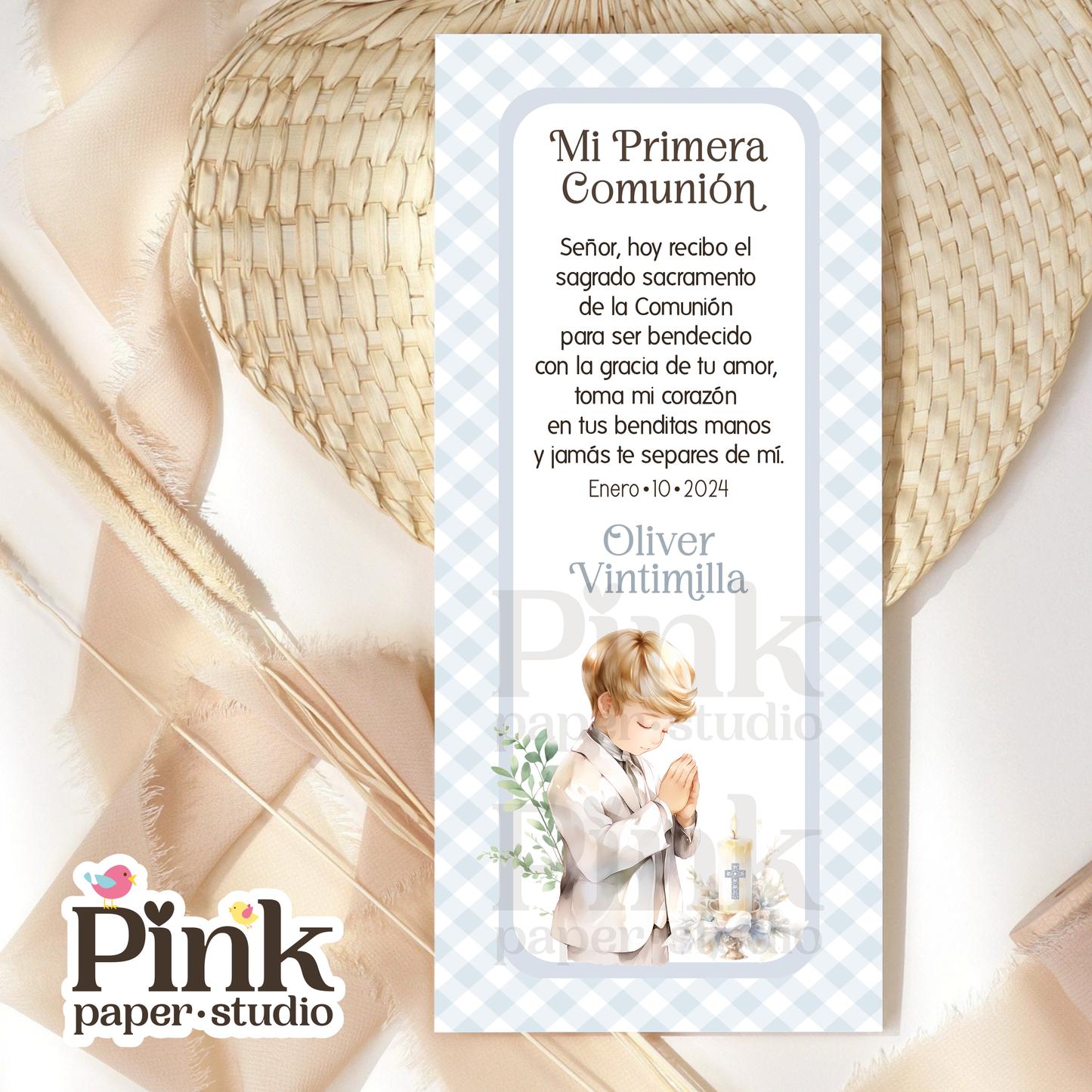 First Holy Communion Favor Cards • First Communion Bookmarks