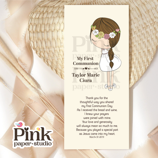 First Holy Communion Favor Cards