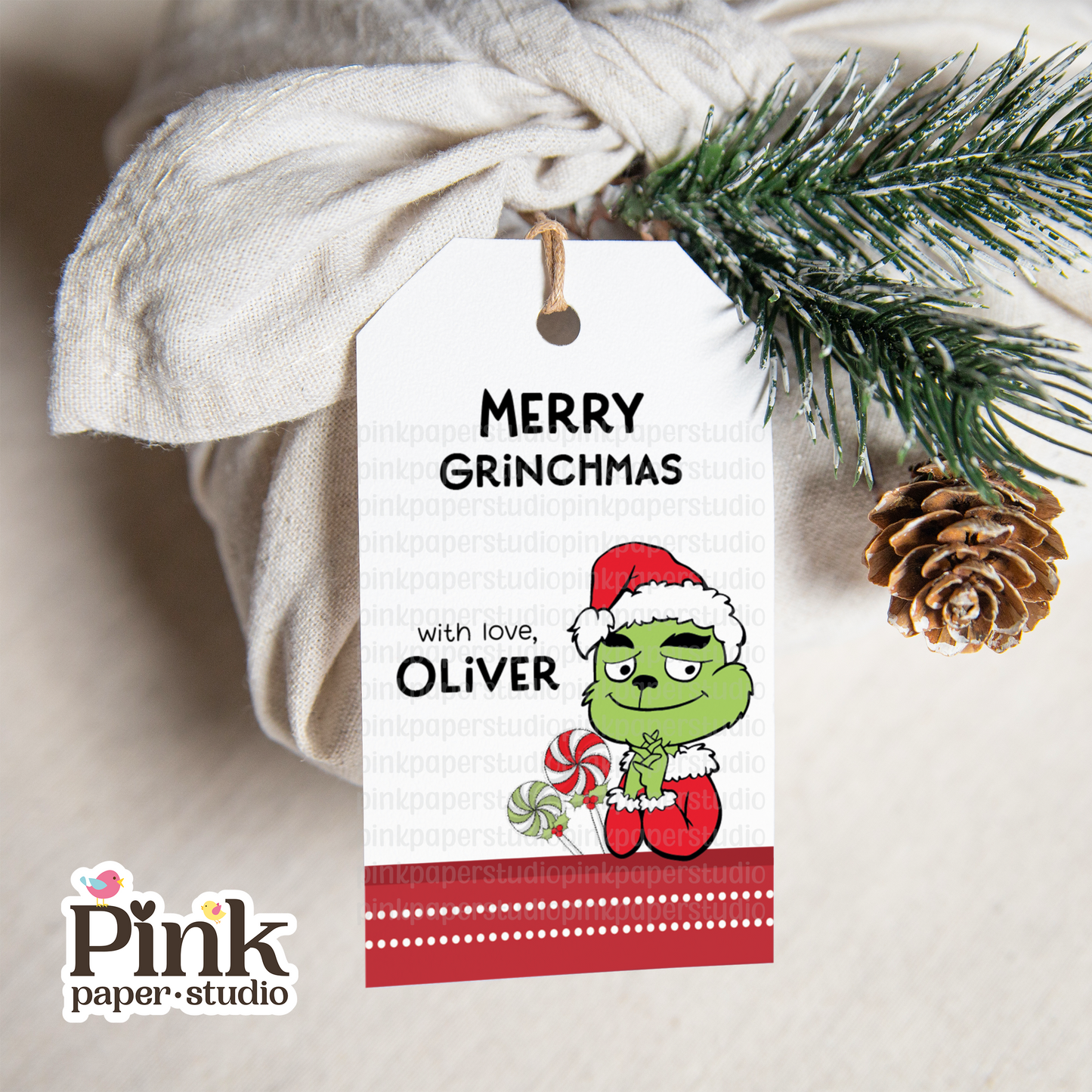 Grinch Christmas Tags • Set of 9 Tags
