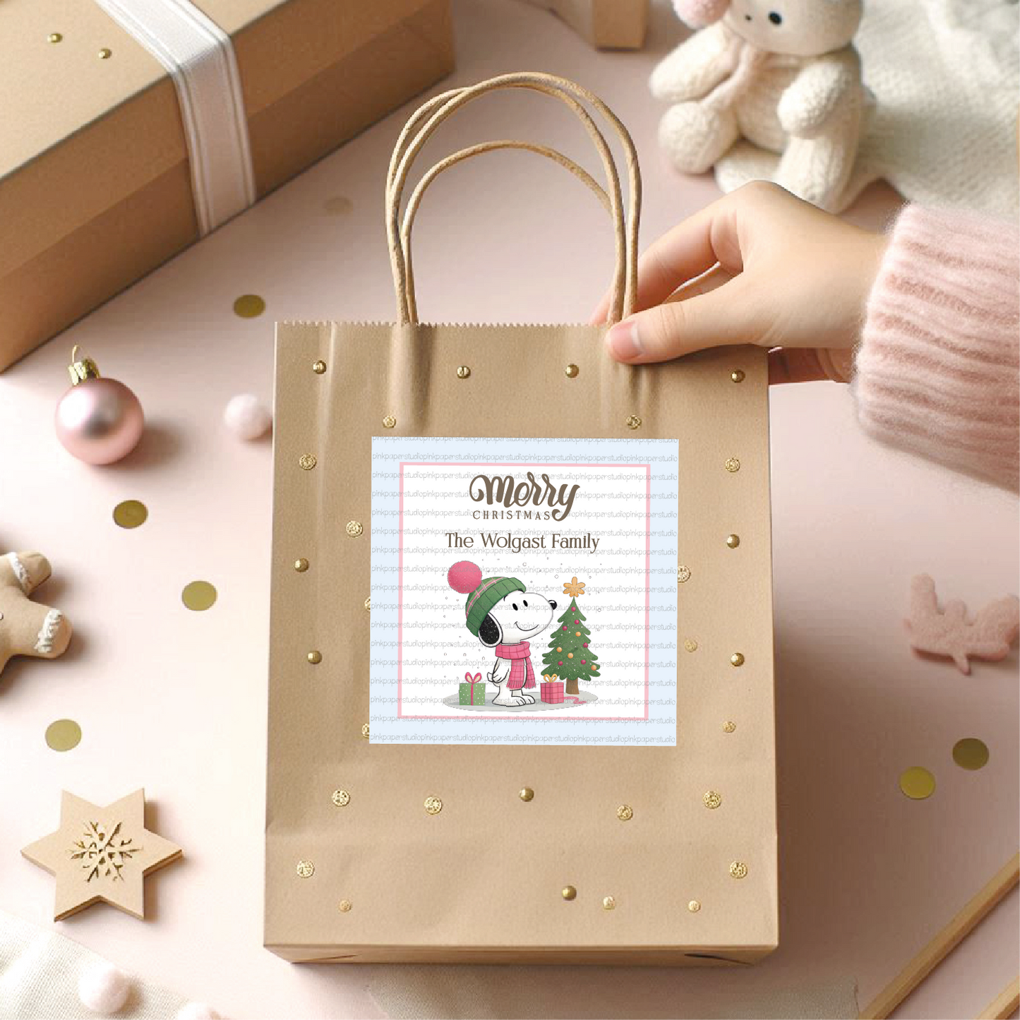 Christmas Labels • Snoopy • Set of 12 Labels