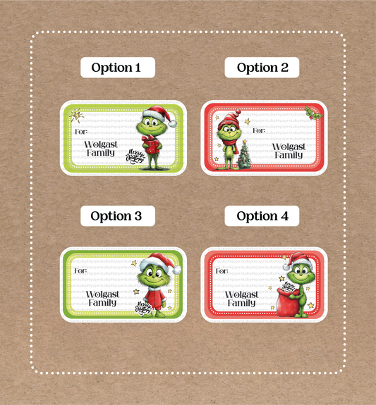 Grinch Christmas Labels • Grinch Navidad • Set of 12 Labels