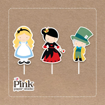 Alice in Wonderland Cupcake Toppers