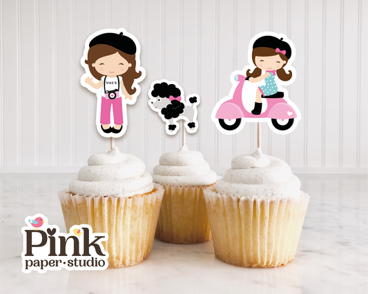 Paris Cupcake Toppers