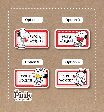 Snoopy Stickers • Snoopy Labels • Set of 12 Stickers