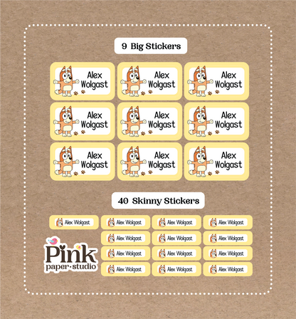 Bingo Set • 9 Big School Name Stickers • 40 Skinny Stickers