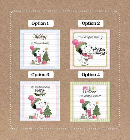 Christmas Labels • Snoopy • Set of 12 Labels