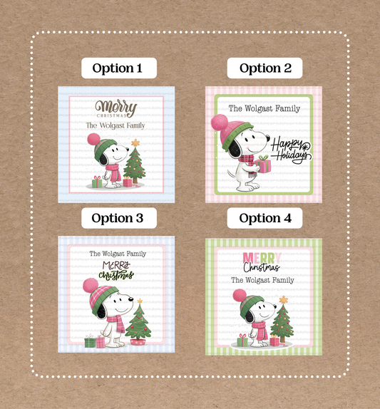 Christmas Labels • Snoopy • Set of 12 Labels