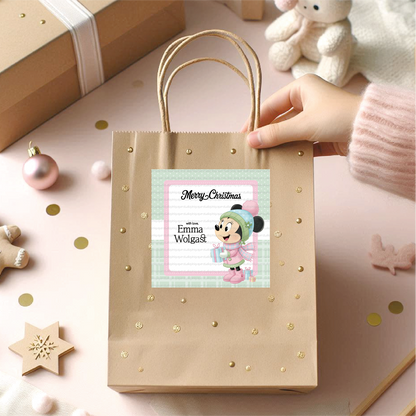 Christmas Minnie Mouse Labels • Set of 12 Labels