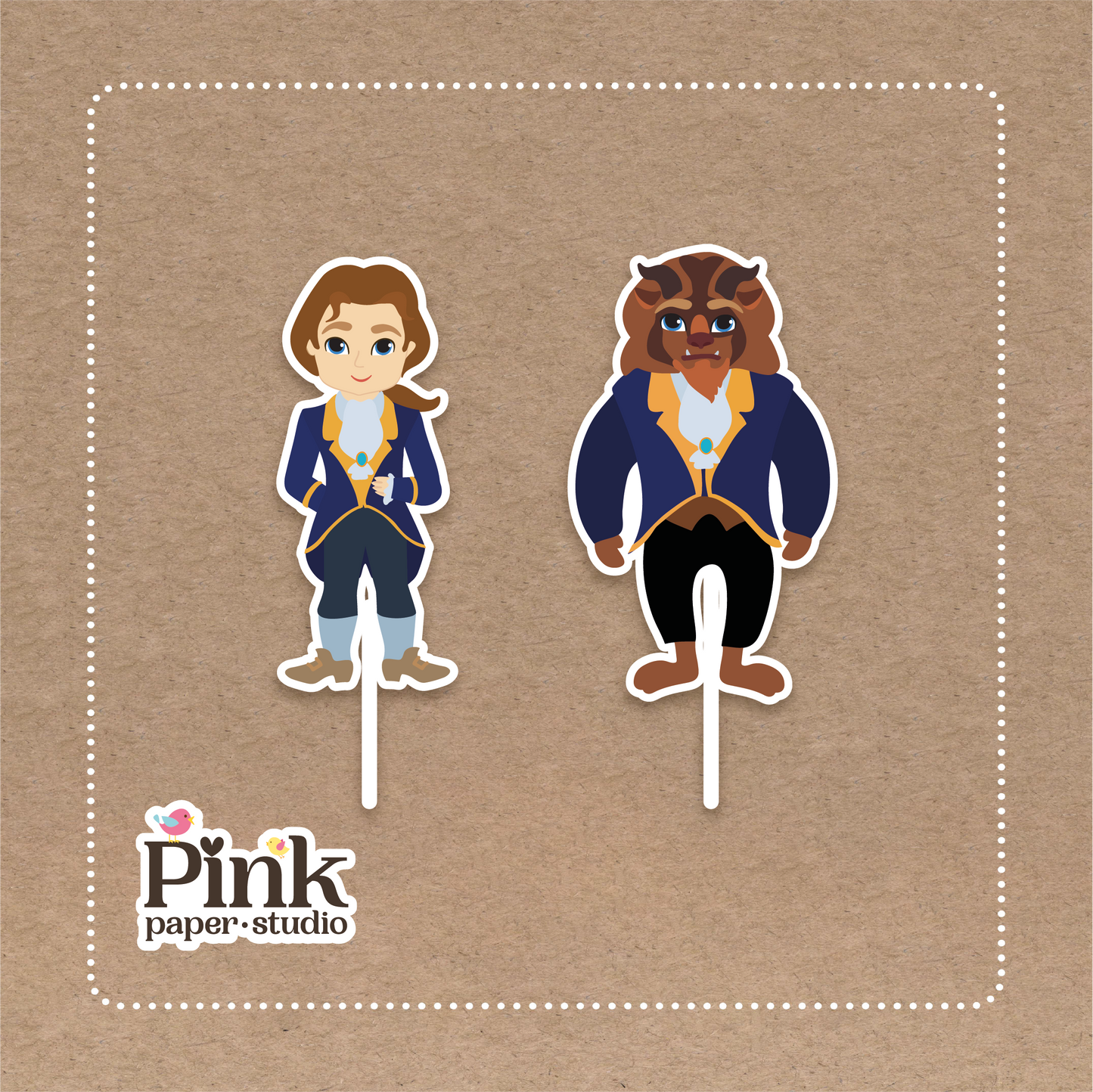 Beauty and the Beast Cupcake Toppers