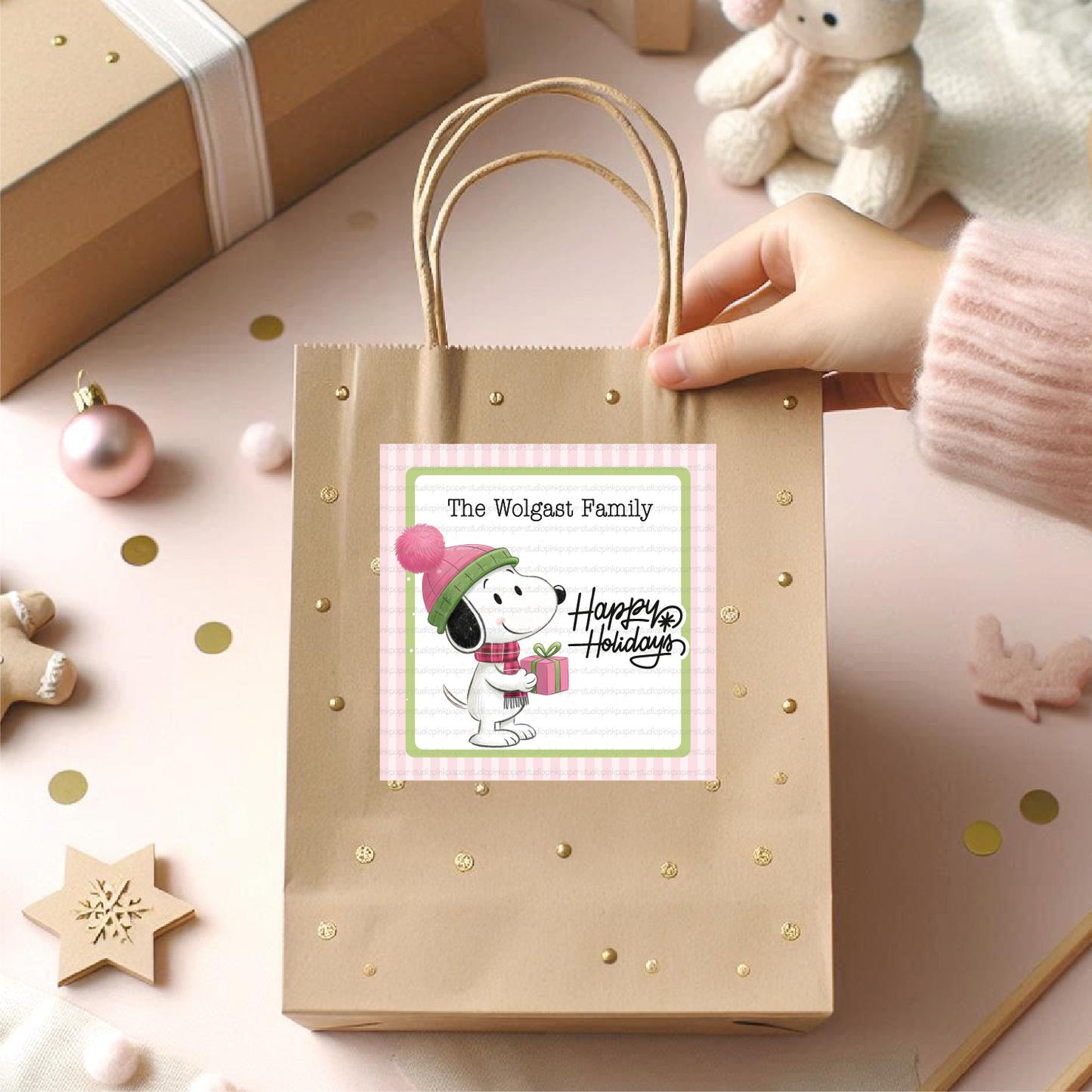 Christmas Labels • Snoopy • Set of 12 Labels