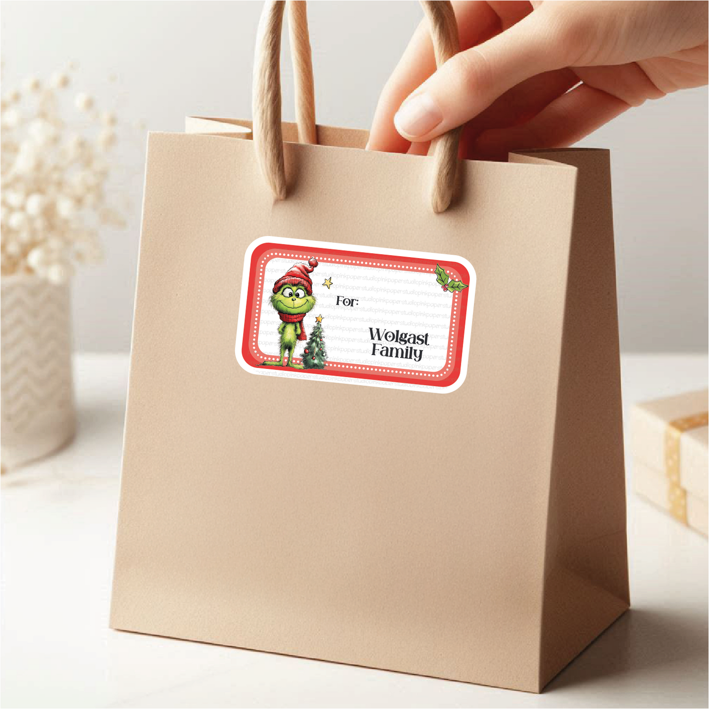 Grinch Christmas Labels • Grinch Navidad • Set of 12 Labels