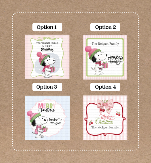 Christmas Labels • Snoopy • Set of 12 Labels