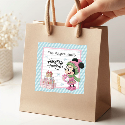 Christmas Minnie Mouse Labels • Set of 12 Labels