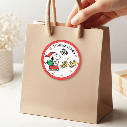Snoopy Labels • Snoopy Navidad • Set of 12 Labels
