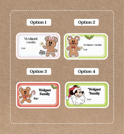 Disney Christmas Labels • Minnie Mouse • Set of 12 Labels