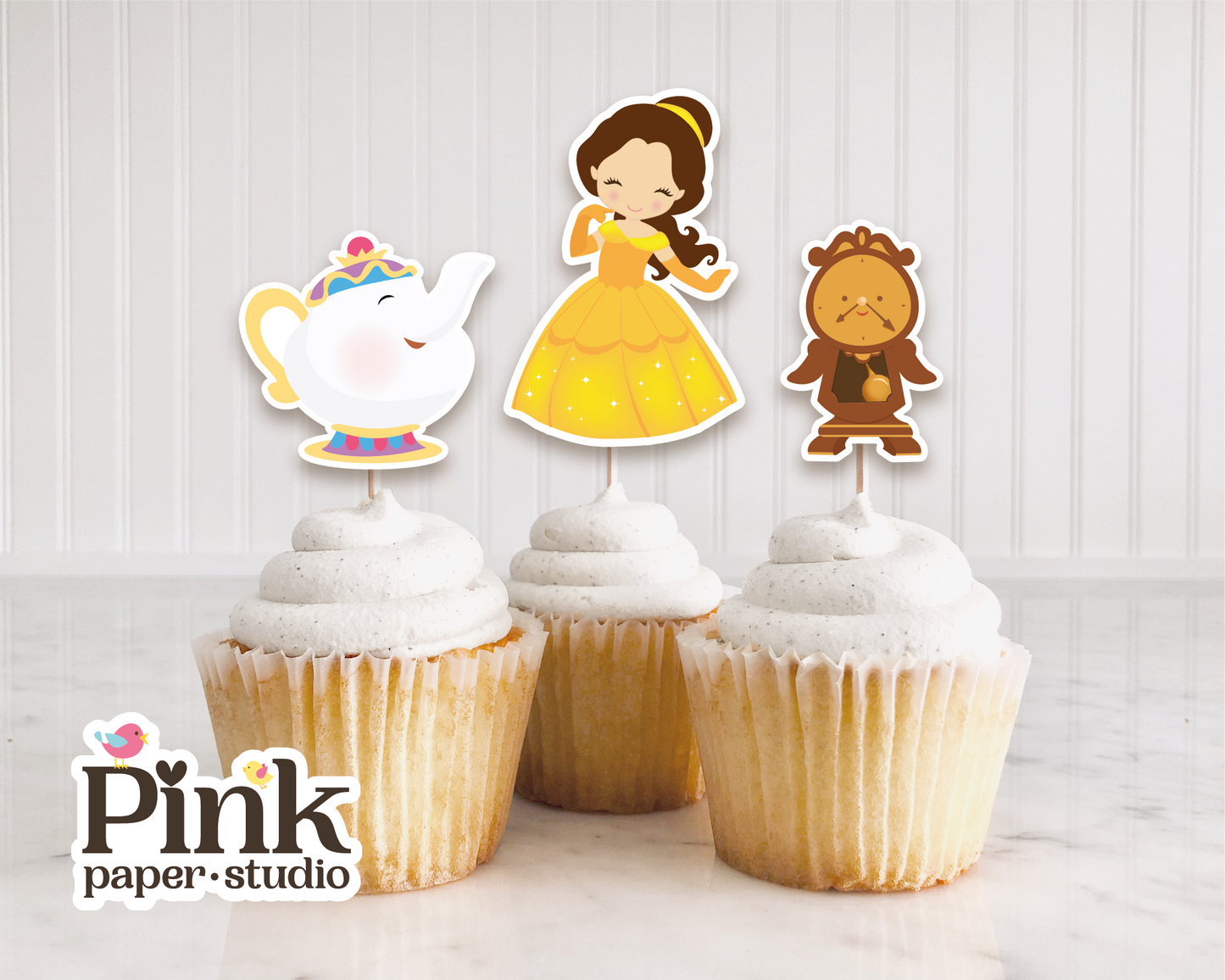 Beauty and the Beast Cupcake Toppers