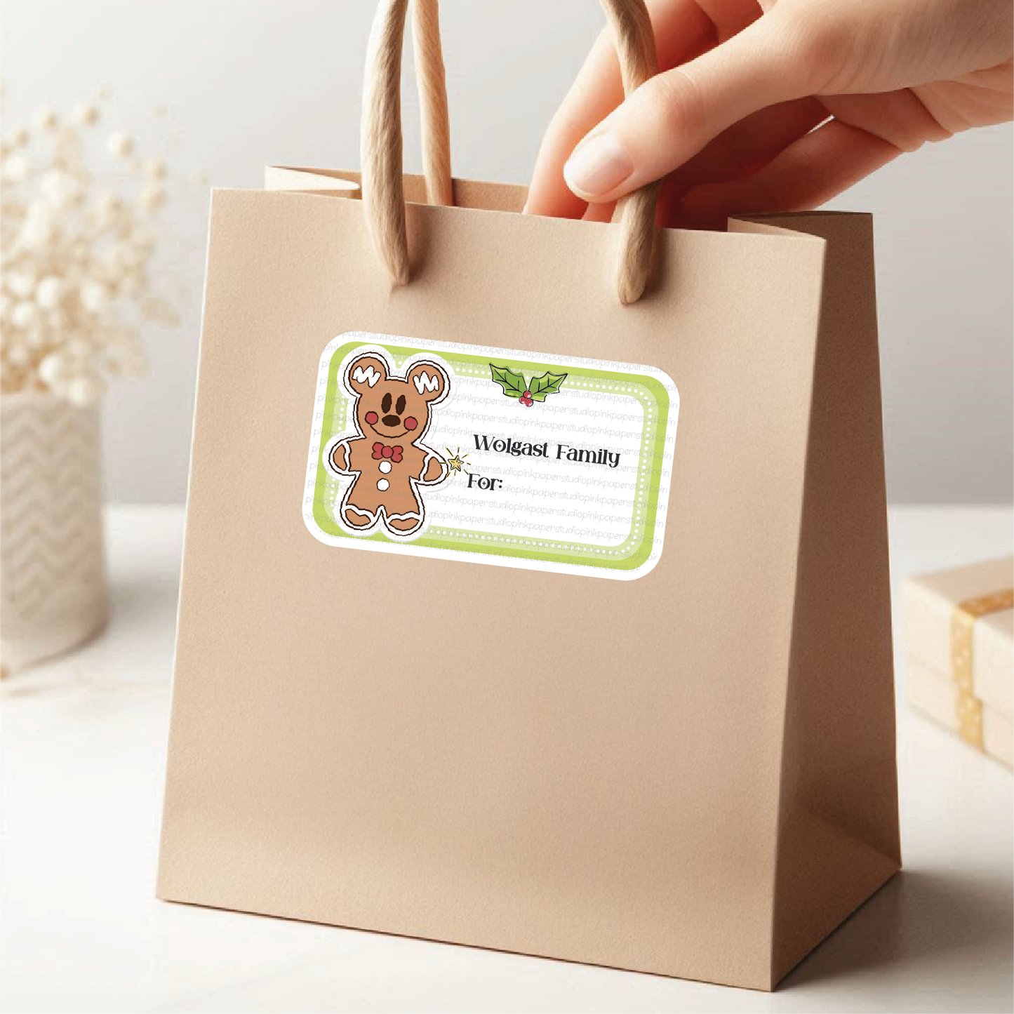 Disney Christmas Labels • Minnie Mouse • Set of 12 Labels