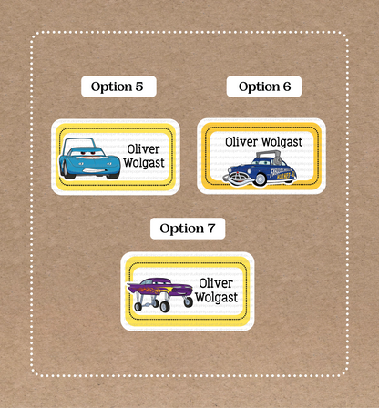 Cars  • Cars Labels • Set of 12 Stickers