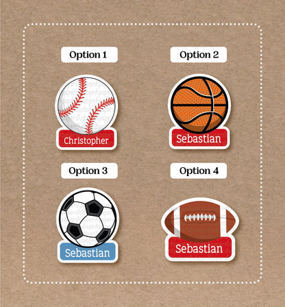 Sports stickers • Soccer• Baseball • Football • Basketball Stickers • Labels • Back to School • Set of 12 Set
