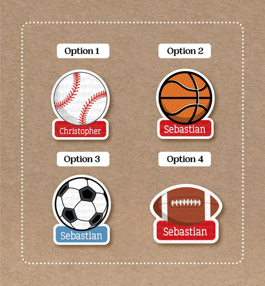 Sports stickers • Soccer• Baseball • Football • Basketball Stickers • Labels • Back to School • Set of 12 Set